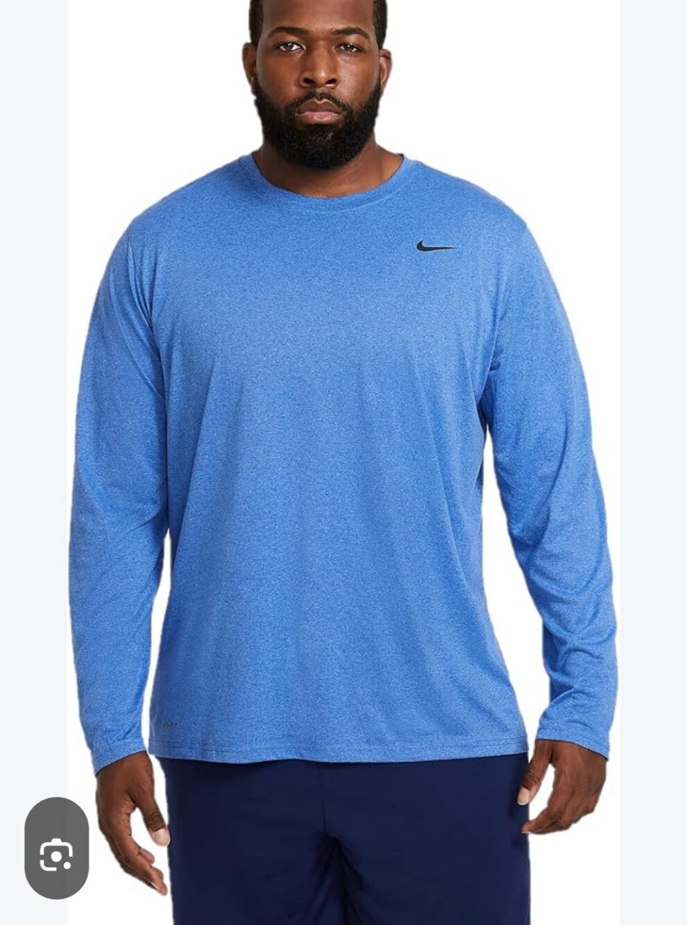 Nike Men's Long Sleeve Heathered Blue Jersey Men's